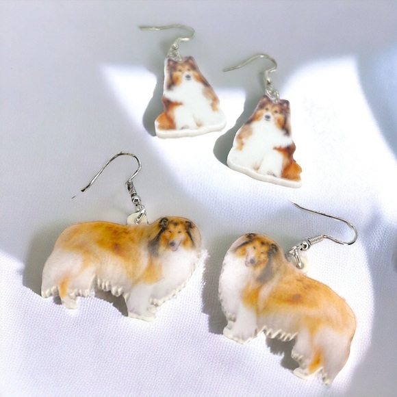 Collie Cuties: Adorable Handmade Dog Dangle Earrings for the Ultimate Dog Mom! - Picture 5 of 5